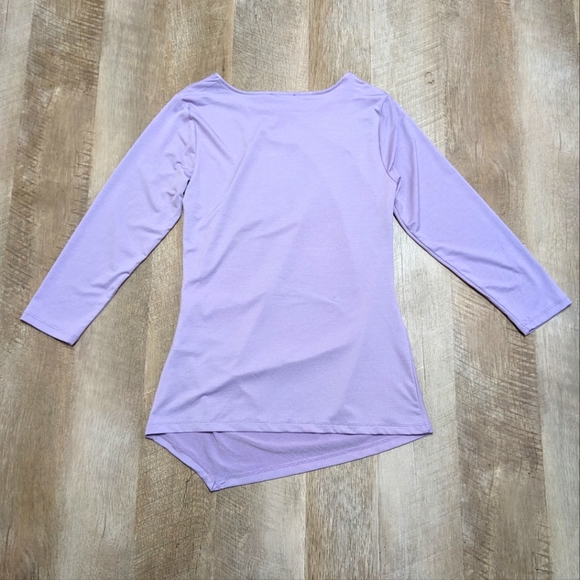 The Limited Lavender Draped Blouse asymmetrical hem - Picture 2 of 7